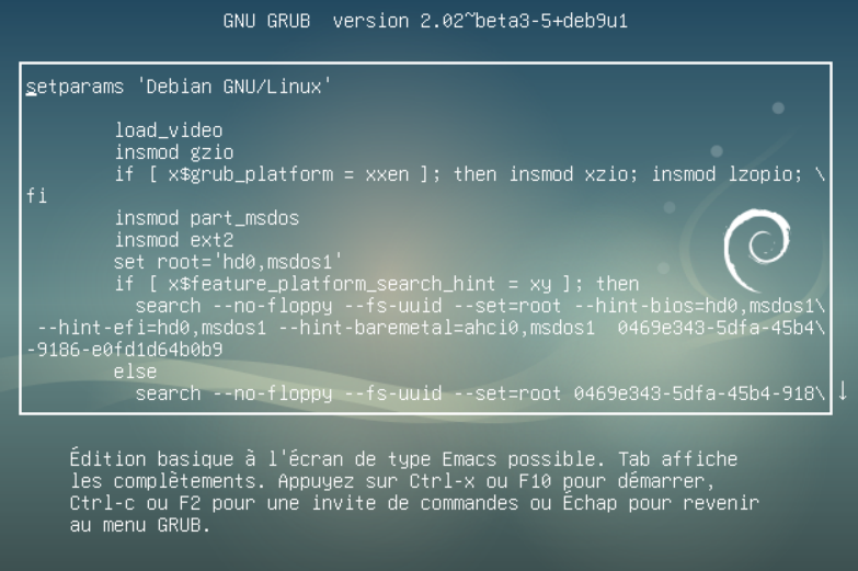 Fichier:Grub boot param editor.png