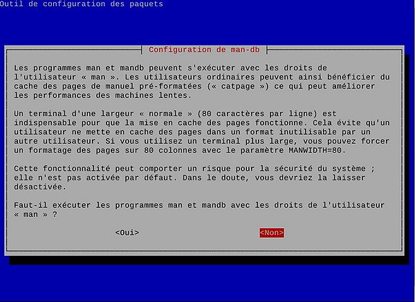Faut-il exécuter les programmes man et mandb avec les droits de l'utilisateur "man"?